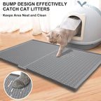 Cat Litter Box Mat, 47" x 35" Extra Large Silicone Cat Litter Mat | Waterproof & Washable Kitty Litter Catcher Matt, Soft on Paws Non-Slip Easy to Clean Reduces Litter Tracking for Indoor Cats