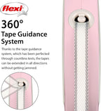 FLEXI® Classic Tape Retractable Dog Leash, Small, 10 ft - Pink/Rose | German engineered, original flexi leash, durable quality for dogs up to 26 lbs, tangle-free, walking, reliable brake system