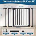 Rgqphantom 41" Tall Safety Pet Gate,Adjustable 30.5"-43" Wide (Black) | Auto Close Cat Gate Suitable for Stairs,Doorways,White, Pet Safety Barrier