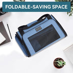 PETSFIT Pet Carrier, Blue, Small and Medium Cats, Puppies Up to 12 Lbs | Dog Carrier, Airline Approved, Collapsible Soft Sided, TSA Approved, Cat Travel Carrier