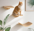 Cat Wall Shelves with Sisal Mat, Cat Wall Furniture Steps for All Breeds | Wooden Cat Wall Shelves with Sisal Mat, 2 Floating Wall Steps, Cat Wall Furniture Steps, Perfect for Climbing and Playing