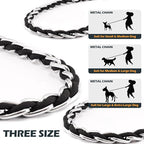 Chain Dog Leash Chew Proof Metal Leash for Medium Large Dogs, Chain Link Dog Leash Anti Chew 5.2FT Strong Anti Bite Dog Leash Comfortable Soft Padded Handle Black 3.0 | Three Sizes 7.25FT/5.2FT/4FT, Woven From Nylon Rope And Chain, Durable And Bite-Res...