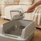 Stainless Steel Litter Box, XL High Sided Enclosed Cat Litter Boxes with Lid for Big Cats, Anti-Urine Leakage Includes Litter Mat & Metal Scoop