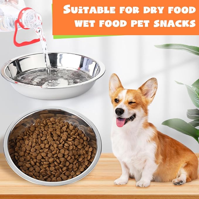 Patelai Stainless Steel Dog Bowls with Silicone Lids for 1.9 Cups Portable Food and Water Dishes for Pets Sealable Containers for 6.3" for Cats & Small Dogs(8 Pcs,Black,Gray,Dark Blue,Pink)