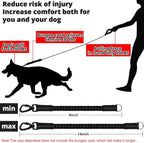 Rope Dog Leash 3 FT: Heavy Duty Leashes with Swivel Lockable Hook Reflective Threads Bungee and Padded Handle - Dog Lead for Large Small Medium Dogs Outside Walking Hiking Orange