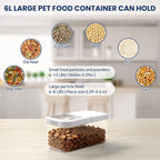 LEAWALK 6 Lbs Airtight Dog Cat Food Storage Container and Dog Treat Containers BPA-Free, PET Clear Stackable Pet Storage Bin, 1-Cup Scoop, 1-Sponge cleaning brush, Pop Top, With handle, Easy Mobility