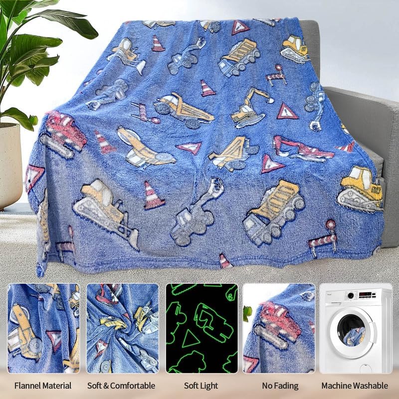 COMFAR Tractor Blanket for Boys, Construction Blanket for Boys, Car Blanket for Boys, Kids Blankets for Boys, Toddler Blanket for Kids, Personalized Baby Blankets for Boys, Birthday 50"x 60" - Image 4