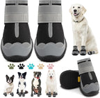 Dog Boots for Large Dogs, Medium Dog Boots & Paw Protectors for Hardwood Floors, Outdoor Dog Booties for Hot Pavement Winter Snow Hiking, Dog Shoes with Reflective Strips