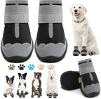 Dog Boots for Large Dogs, Medium Dog Boots & Paw Protectors for Hardwood Floors, Outdoor Dog Booties for Hot Pavement Winter Snow Hiking, Dog Shoes with Reflective Strips