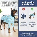 Spark Paws Dog Surgery Recovery Suit – Dog Recovery Suit After Surgery, Anti-Lick Dog Onesie, Abdominal Wound Protector, Soft Cone Alternative for Spay Neuter Male Female Pet Recovery - Breakfast, 4XL