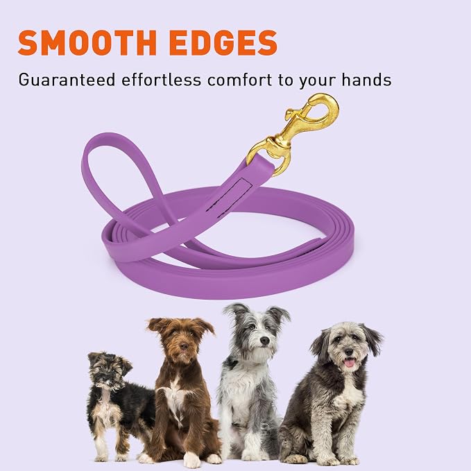 Viper Biothane K9 Working Dog Leash Waterproof Lead for Tracking Training Schutzhund Odor-Proof Long Line with Solid Brass Snap for Puppy Medium and Large Dogs, 10ft Amethyst Purple