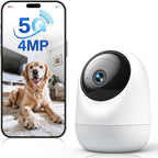 4MP Pet Camera Indoor Security Camera Plug-in 360° Pan Tilt, 5G/2.4G | with Speaker for Dog/Cat Baby Monitor | with Phone App | Motion Tracking, 2-Way Talk,Cloud & SD Card Storage, Upgrade Wi-Fi 6