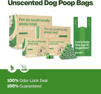 Deo Doo Dog Poop Bags with Handles, 240 Count Large Size, Extra Thick and Leak Proof Refill Rolls for Doggie Waste, Easy Tie and Cleanup, Unscented