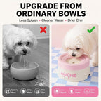 Dog Water Bowl No Spill with Floating Disk,Floating Pet Water Bowl for Dogs and Cats, for Travel and Home (Pink+White(600ml))