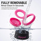 Floating Pet Water Bowl for Dogs and Cats, No Spill Anti-Overflow Splash Proof Dish with Floating Disk, for Travel and Home (Black+Pink(1200ml))