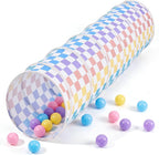 Kids Play Tunnel Tent for Toddler: 6-ft Peach-Skin Pop Up Crawl Tunnel Toy for Baby Infant Children - Collapsible Gift for Boy Girl Play Tunnel Indoor Outdoor Game (Colorful Checkered Tunnel)