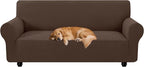 XINEAGE Stretch 3 Seater Slipcover, Non-Slip Pet Couch Cover,Light Coffee | Washable Furniture Protector, Elastic Bottom, Dogs & Cats Friendly, Scratch-resistant, Fast Setup, High Elasticity