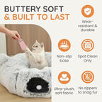 3-in-1 Cat Tunnel Bed – Cat Tunnels & Cat Beds for Indoor Cats with Catnip Toys – Cat Bed Cave & Peekaboo Cat Hideaway – Foldable Interactive Cat, Kitty & Kitten Toys