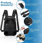 YUDODO Pet Dog Carrier Backpack Adjustable Front Carrier for Small Dog Cat | Legs Out Design, Easy-Fit Travel Backpack, Hiking and Walking, Durable Comfortable, Perfect for Outdoor, Black, L