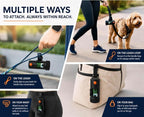 Smart Hands-Free Poop Bag Holder With Rechargeable LED Light No Batteries to Replace The Ultimate Pet Gift Unique Retracting Function Small Durable Lightweight Comes With 15 bags and Charging Cable