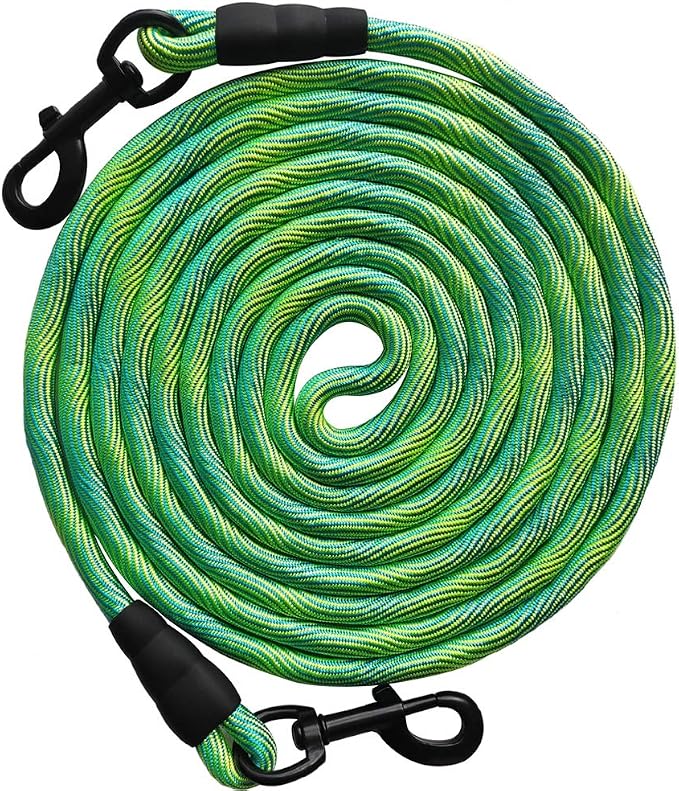 BTINESFUL 8/12/20/30/50/75ft Dog Tie Out Long Tether Rope Dog Lead for Yard | Large Medium Dogs Outdoor Training, Playing, Camping, Backyard Dog Line (75 Foot, Green)