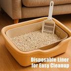 JINVOGREEN Disposable Litter Boxes for Cats, 6 Pack Cat Litter Trays for Travel, Temporary Use, or Liner – Leak-Proof, Eco-Friendly, Easy Clean-Up (16.1" x 12.4" x 3.7")
