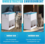 Automatic Cat Feeder Outdoor Dog Dry Food Dispenser Gravity Cat Feeder Pet Feeder for 2 Feral Barn Cats, 42cups/10L Dual