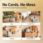 Wireless Cat Water Fountain Stainless Steel,135floz/4L Battery Operated Automatic Pet Fountain,Cordless Cat Water Dispenser Pet Water Fountain for Cats Dogs Pets Outdoor