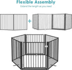 No Pawblems Full Metal Dog Gate Extension, 30" Tall Foldable Panels | Foldable Dog Fence & Pet Gate Extension for Deck/Stairs, Indoor/Outdoor, 52" Wide, 2 Panels, Black