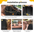 XIEEAOZEE Dog Car Seat for Large/Medium Dog, Booster Seat for Dogs Under 55Lbs or 2 Small, Detachable and Washable Travel Pet Seat with Thick Cushion and Storage Pockets (Black)