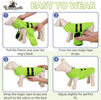 Queenmore XXL Dog Sweater, Soft Fleece Vest Pullover Dog Jacket with Leash Hole, Warm Winter Dog Clothes Cold Weather Doggy Dachshund Sweaters for Large Dogs Cats Boy or Girl (Green, XXL)