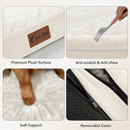 Orthopedic Washable Dog Bed for Extra Large Dogs, 53x42in, Beige | Orthopedic Foam Eases Joint Pressure, Bolsters Supports Head And Neck, Washable Pet Beds, Removable Cover, Non-Slip Bottom