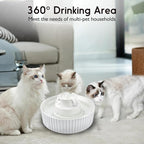 Lawfery Ceramic Cat Water Fountain, 2.1L/71oz Cupcake Pet Fountain | 3 Carbon Filters, 2 Quiet Pumps, Heavy Ceramic Body, and 360° Drinking Area, Drinking Bowl for Indoor Cats and Small Dogs