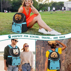 PetAmi Front Carrier Backpack for Dogs and Cats, Adjustable Ventilated Pet Chest Carrier for Hiking Camping Travel, Small Medium Dog Puppy Large Cat Carrying Bag, Max 10 lbs, Teal Blue