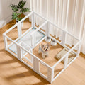 EVERFRONT Clear Acrylic Dog Playpen - Transparent Dog Play Pen - Easy Assemble Acrylic Dog Enclosure - Puppy Playpen, Cat Playpen, Small Animal Playpen, Dog Fence Indoors (24", 2 Gates + 10 Panels)