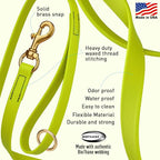 Viper Biothane K9 Working Dog Leash Waterproof Lead for Tracking Training Schutzhund Odor-Proof Long Line with Solid Brass Snap for Puppy Medium and Large Dogs 4ft, Safety Yellow