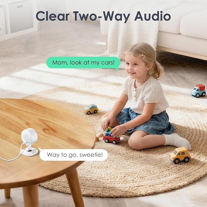 YOTON Indoor Security Camera for Baby Monitor, Home & Pets, 2.4GHz WiFi with Motion Detection, Night Vision, 2-Way Audio, Works with Alexa & Google Home, Local Storage or Optional Cloud, WS01
