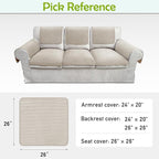 Couch Arm Covers, Sofa Arm Covers, Waterproof Armrest Cover for Sofa, Armchair, Loveseat, Non-Slip Recliner Arm Cover, Sofas Headrest Cover, Arm Chair Covers Set of 2 (Taupe, 26"×26")