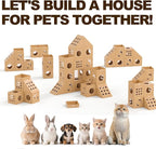 DIY Cardboard Cat House with Scratching Pad, Cat Tower Indoor Play House, Versatile Cardboard Cat Tunnel Box for One or More Pets, Indoor Use Rabbit Hideout Cave Castle Brown, 6 Parts
