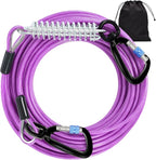 Snagle Paw Dog Leads for Yard 50FT-1000LBS Break Strength,Heavy Duty Tie Out Cable for Dogs with Swivel Lockable Hook & Spring,Chew Proof Dog Chain for Outside,Dog Run Cable for Medium Large Dogs