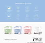 Catit PIXI Cat Drinking Fountain, Running Water Fountain, Pink | Cat Water Fountain with Triple Filter and Ergonomic Drinking Options