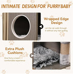 Garvee Cat Litter Box Enclosure with Cat Tree Tower and Condo, Hidden Cat Washroom Furniture with Sisal Scratching Post and Soft Plush Perch, Wooden Cat Furniture with Multiple Platforms