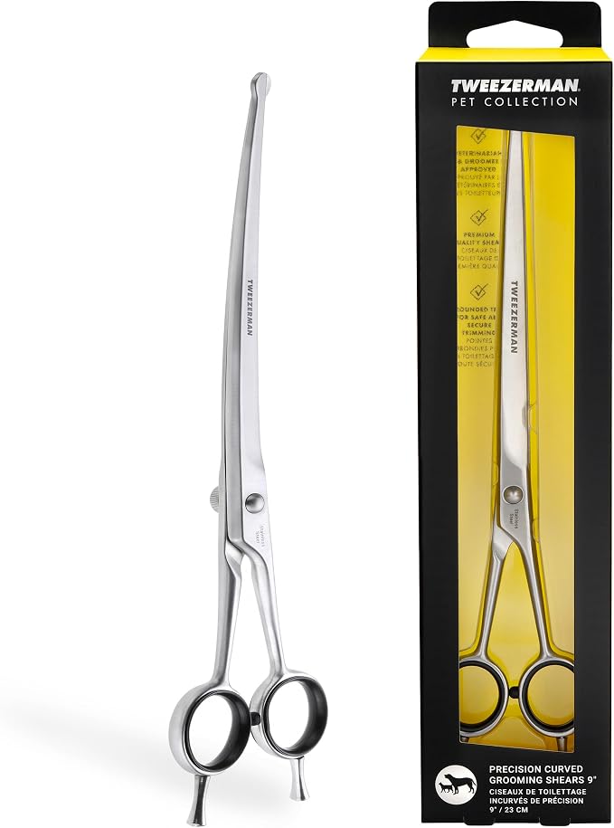 Tweezerman 9" Pet Grooming Shears-Safety Round Tips for Medium/Large Dogs