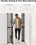 Extra Tall Cate Gate for Doorway: Pressure Mount 74.8"-90.5" Tall Cat Gate for Pets in Extra 30.3"-47.2" Width No Wall Drilling No Toddler for Indoor Stairs Hallway Room Safety Barrier