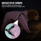 QBLEEV Lightweight Dog Windbreaker, Waterproof Outdoor Jacket, Pink, 3XL | Waterproof & windproof | built-in harness | easy on and off with dual closure | reflective safety strips | detachable hood