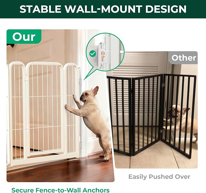 FXW Dog Gate, Extra Wide Adjustable for Openings Up to 46", 24" H | Flexible Space Control, Easy Walk-Through Access, 1 Panel + 1 Gate, For Puppies & Small Dogs, Garage Use