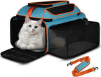 Petskd Top and Side Expandable Pet Carrier Airline Approved, Blue | 19"L x 13"W x 9"H, for Southwest Allegiant Airlines, Lockable Safety Zippers and Anti-Scratch Mesh, Pets Under 12 lbs