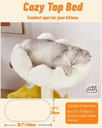 Happi N Pets Cloud Cat Tree, 31.5in Multi-Level Indoor Cat Tower with Scratching Posts, Viewing Perch, Removable & Washable Cushions, Cat Activity Tree with Dangling Toy | Removable & Washable Cat Bed, Cat Activity Tree, Cute Dangling Toys, Easy To Cle...