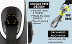LUVON Retractable Dog Leash – 16ft Tangle-Free Extendable Lead | Ergonomic Handle | Heavy Duty Nylon Tape | Poo Bag Dispenser + 15 Bags Included | Retractable Leash for Medium Large Dogs Up to 66lbs