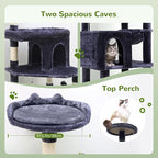 Globlazer Heavy Duty Cat Trees for Large Cats, Sturdy 72in Maine Coon Cat Tree for Large Cats 20 lbs+ Heavy Duty Cat Tower for Adult Biggest Cat with 6 Scratching Posts, Hammock, S72, Dark Gray